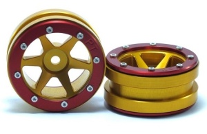 Metsafil Beadlock Wheels PT- Slingshot Gold/Rot 1.9