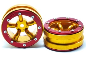 Metsafil Beadlock Wheels PT-Safari Gold/Rot 1.9 (2 Stk)